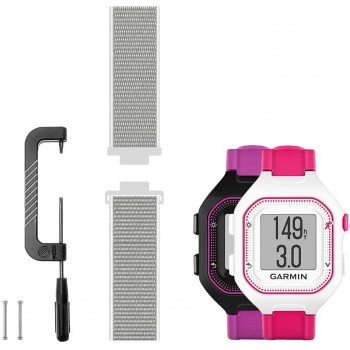 Leiou Woven Nylon Strap Compatible with Garmin Forerunner 25 Band Replacement Sport Mesh Watchband Works with Small Version Watch Seashell - BKLI2T15K