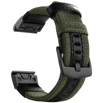 YOOSIDE Fenix 5 Fenix 6 Watch Band 22mm Quick Easy Fit Nylon Durable Wristband Strap for Garmin Fenix 5 5 Plus,Fenix 6,Instinct,Quatix 5 MARQ,Forerunner 935 945,Fit Wrist 6.3-8.66inch Green - BUZET7H5G