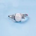 Hao571 Women's Girls Ring Exquisite Oval Cut Opal Diamond Jewelry for Birthday Bridal Engagement Party Band Rings - B2WED9LKC