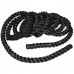 HomGarden 1.5'' Diameter 30 40 50 Feet Length Battle Rope Exercise Core Strength Training Muscle Workout Fitness Poly Dacron Rope for Gym Home Equipment Black - B0OQ5AGB5