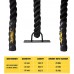 ToughFit Battle Rope 2 Diameter 30 40 50ft Strength Training Exercise Rope with Anchor Strap Kit Durable Heavy Battle Rope for Indoor & Outdoor Workout - BGOMS8A1H