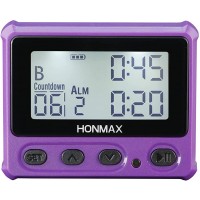 HONMAX Interval Timer 8200B ｜Waterproof IP66｜ Stopwatch ｜ Back Light｜2 Clock Alarms｜Clock ｜USB Charge Violet - BB89TZHLU