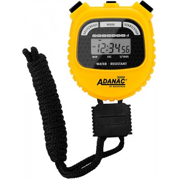MARATHON Adanac 3000 Digital Sports Stopwatch Timer with Extra Large Display and Buttons Water Resistant- Yellow - B678AIE5G