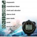 MOSTRUST Digital Sports Stopwatch 10Lap Split Memory Stopwatch Count Down Timer Large Display Waterproof 12 24 Hour Clock Alarm Calendar with Lanyard for Swimming Running Coaches M710 Black - BAPIEOADT