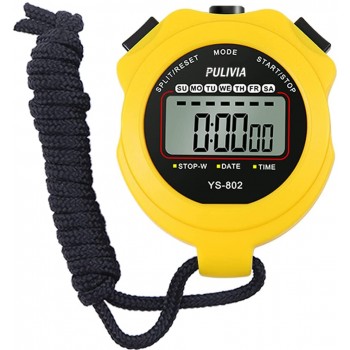 PULIVIA Sports Stopwatch Timer Lap Split Digital Stopwatch with Clock Calendar Alarm Large Screen Shockproof Stopwatch for Coaches Swimming Running Sports Training - BNT8BAKHZ