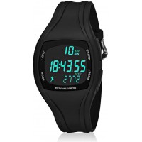 CFGem Adolescent Multi-Functional Sports Digital Watch Teen's Sports Waterproof Watch with Pedometer Alarm Stopwatch Timer Mens Outdoor Sports Wristwatch Black - BSVJIJI5I