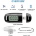 Pecosso USB Charge Step Counter Walking 3D Pedometer with Large Luminous LCD Screen,Clip and Lanyard for Whole Family Black - BV74V052H