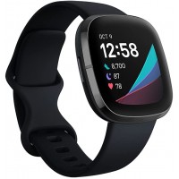 Fitbit Sense Advanced Smartwatch with Tools for Heart Health Stress Management & Skin Temperature Trends Carbon Graphite One Size S & L Bands Included - BZIBTK07R