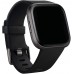 Fitbit Versa Family Accessory Band Official Fitbit Product Classic Black Large - B3MP3QS1S