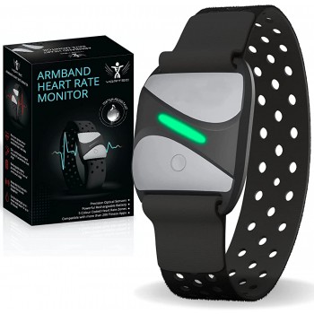 Vortec Armband Heart Rate Monitor | Bluetooth Peloton Heart Rate Monitor Armband | Rechargeable Ant+ Arm Heart Rate Monitor Peloton Compatible with Strava iFIT NordicTrack - BRSJZYFKK