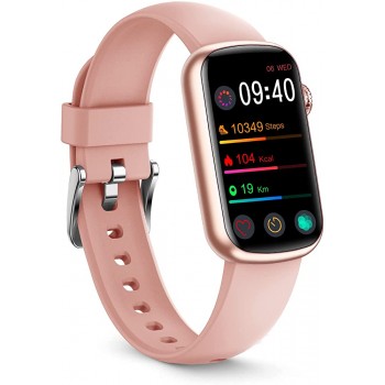 FITVII Slim Fitness Tracker with Blood Oxygen SpO2 Blood Pressure 24 7 Heart Rate and Sleep Tracking IP68 Waterproof Activity Trackers and Smart Watches with Step Tracker Pedometer for Women Kids - B8VAMKP56