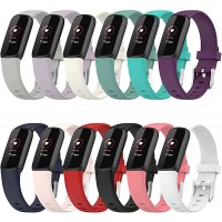 Straps Compatible with Fitbit Luxe Bands Soft Silicone Sport Waterproof Quick Release Wristbands for Luxe Fitness and Wellness Fitness Tracker Soft and Durable Small-12Colors - B6NBMU9AQ