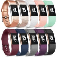 10 Pack Sport Bands Compatible with Fitbit Charge 2 Bands Soft Silicone Replacement Wristbands for Women Men Small Large Small 10 Pack A - BSPA3S7KW
