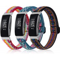 3 Pack Adjustable Fitbit Inspire 2 Bands Compatible with Fitbit Inspire 2 Inspire HR Inspire Soft Loop Nylon Fabric Breathable Stretchy Replacement Straps for Women Men - B9Z1WBEQW