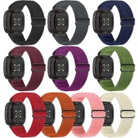 Enkic 10 Pack Elastic Nylon Bands Compatible with Fitbit Versa 3 Bands Fitbit Sense Bands for Women Men Soft Adjustable Stretchy Woven Straps Replacement Sport Loop Wristband - BRYSHEPN3