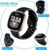 Getino Compatible with Fitbit Versa 3 Bands Fitbit Sense Bands Women Men Breathable Durable Flexible Replacement Sport Silicone Band Accessories with Air Holes Large Coalblack Blackgray Blacknavy - B6Z3XXAZM