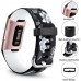 Maledan Compatible with Fitbit Charge 4 Fitbit Charge 3 Bands for Women Girls Soft Adjustable Accessories Printed Strap Replacement for Fitbit Charge 4 Charge 3 Fitness Tracker Small Grey Floral - BW3CXNODW
