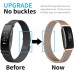 OCEBEEC 2-Pack Bands Compatible with Fitbit Inspire 2 Inspire HR Inspire Stainless Steel Metal Mesh Loop Wristband Replacement for Fitbit Inspire Fitness Tracker Women Men - B3NU6U2Q7