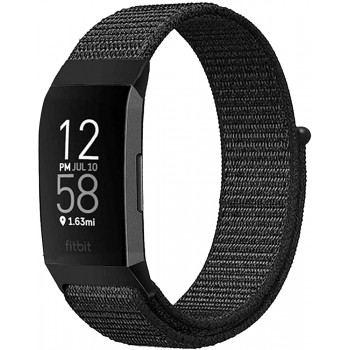 YOUKEX Nylon Watch Band Compatible with Fitbit Charge 3 Band Fitbit Charge 4 Bands SE HR Band Soft Breathable Replacement Wristband Sport Strap for Women Men - BU27KLK2X