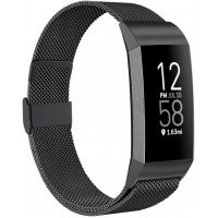 ZWGKKYGYH Bands Compatible with Fitbit Charge 4 and Charge 3 for Women Men Stainless Steel Metal Mesh Magnetic Band Replacement Accessories Bracelet Strap with Unique Magnet Lock Black Small - BONP947NL