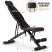 FLYFE Home Gym Adjustable Weight Bench Workout Bench with Extended Headrest - BOYSOLLLU