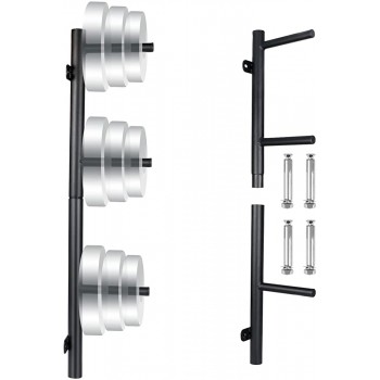 3-Peg Wall-Mounted Weight Plate Rack Space Saving Weight Storage Olympic Bumper Plate Storage Racks for Garage Home Gym - BSF0QV3KR