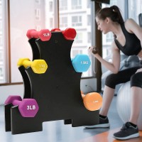 Dumbbell Rack 3 Tier Dumbbell Set with Rack Household Dumbbell Tree Rack Compact Dumbbell Holder Dumbbells Hand Weights Sets for Home Gym Without Dumbbells - B4ZZC352N