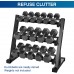 JX FITNESS Dumbbell Rack Stand Weight Rack for Dumbbells Kettlebell Home Gym Storage 3 Tier Holder 1000LbsRACK ONLY1 - B1SKX30X5