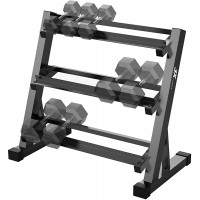 JX FITNESS Dumbbell Rack Stand Weight Rack for Dumbbells Kettlebell Home Gym Storage 3 Tier Holder 1000LbsRACK ONLY1 - B1SKX30X5
