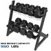 MENCIRO 2 Tier Dumbbell Rack Stand Only Metal Steel Weight Storage Rack for Dumbbells 550 lbs Capacity Weight Holder Rack for Home Gym - BOI30AKU8