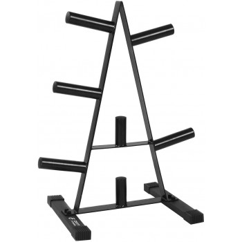 Olympic Weight Plate Rack Holds up to 500lb of 2” Weights by D1F Black Weight Holder Tree with 7 Branches for Stacking and Storing High Capacity Weights- Heavy-Duty Durable Triangle Plate Racks - BIDHZ21OD