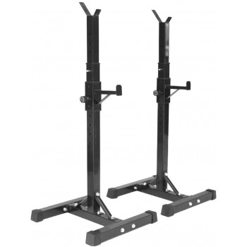Retyion Adjustable Height Squat Rack Stand Multi-Function Barbell Dumbell Racks Weight Lifting Bench Press Equipment Height Range 41inch to 63.4inch - BGXBK4ZS6