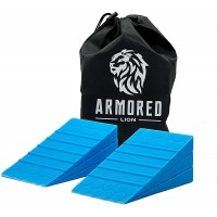 Armored Lion Adjustable Non-Slip Squat Wedge Blocks Pair for Heel Elevated Squat Weightlifting Multi-Purpose Gym - BXFIARHUV