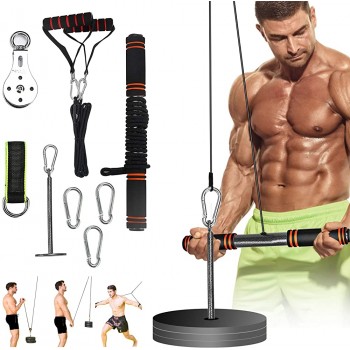 PELLOR Pulley Cable System Fitness LAT and Lift Pulley System Forearm Wrist Weight Pulley Cable Machine for Triceps Pull Down Biceps Curl,Back Forearm Shoulder- Home Gym Equipment - BGLA8DEX5