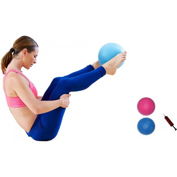 8 inch Exercise Ball Small Exercise Ball Mini Yoga Ball Pilates Ball 8 in with Needle Pump Core Ball Barre Workout Anti Burst 8” Ball for Stability Physical Therapy Fitness Pink+Blue 2 pcs - B7ZCBF5H7