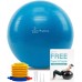 PHYLLEXI Exercise Ball 55-85cm Extra Thick Yoga Ball Chair-Pro Grade Anti-Burst Heavy Duty Stability Ball Supports 2200lbs Birthing Ball with Quick Pump for Office & Home & Gym - B1H239F62