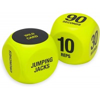 SPRI Exercise Dice 6-Sided Game for Group Fitness & Exercise Classes Includes Push Ups Squats Lunges Jumping Jacks Crunches & Wildcard Includes Carrying Bag - BZ9Y9CL1U