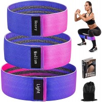 Allvodes Booty Bands Fabric Resistance Bands for Legs and Butt Non Slip Exercise Bands for Women Men Elastic Strength Squat Band Workout Beginner to Professional 3 Pack Set - B29RM788O