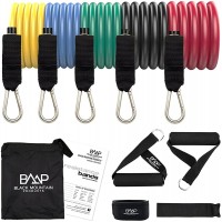 Black Mountain Products Resistance Band Set with Door Anchor Ankle Strap Exercise Chart and Carrying Case - BM8VAESD2