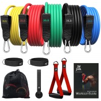 BOB AND BRAD Resistance Bands Resistance Bands Set for Workout Stackable Up to 125-150 lbs Exercise Bands with Door Anchor Ankle Straps Handles and Carry Case for Strength Yoga Gym for Men and Women - B08H03AR7