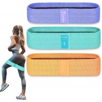 Booty Bands I Set of 3 Cotton Resistance Bands That Don't Roll Up I Full Exercise Guide to Target The Glutes Included I Perfect for Legs Butt Thigh and Hip Workout - BJKQOZC6U
