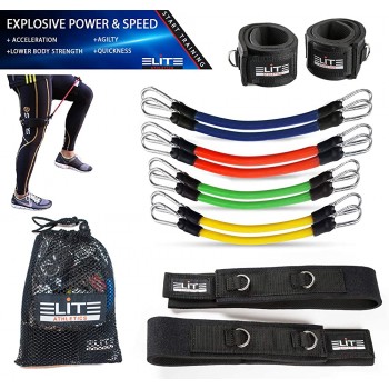 Elite Supplies 11 Pieces Speed Agility Strength Leg Resistance Bands for All Sports & Exercise Fitness Fast Sprinting Explosive Agile Strength Endurance - BLVD9ZDYS
