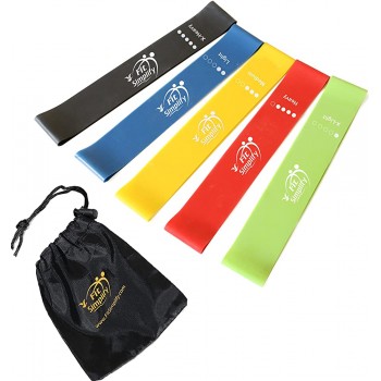 Fit Simplify Resistance Loop Exercise Bands with Instruction Guide and Carry Bag Set of 5 - BYRDQ4KIX