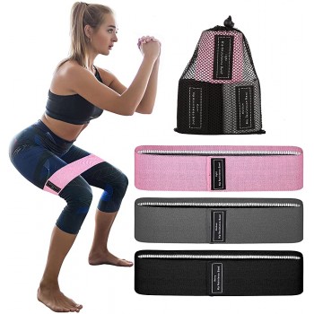 Julpymxs Resistance Bands Resistance Band Set ,Booty Bands,Resistance Bands for The Legs and Hips Suitable Workout Bands for Women and Men Exercise Bands Three Pack Black Gray Pink - B823NNRRN