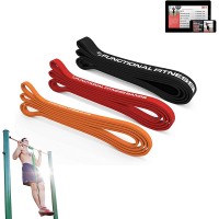Rubberbanditz Pull Up Assist Bands Set of 3 by Functional Fitness. Heavy Duty Resistance and Assistance Training Bands - BF3ULWXAI