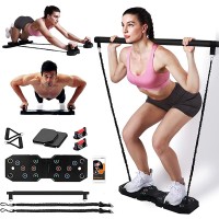 GLACUS Home Gym Workout Equipment Portable Full Body Exercise Equipment for Men and Women Fitness Equipment with Pilates Bar Resistance Bands Ab Wheel - BGE2ITWQL