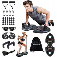 Hotwave Push Up Board Strength Training Equipment with Resistance Bands Safe Push-Up Handle. Full Body Workout Machine  Exercise Chest  Arms  Home Gym for Men and Women. - BVRGNOUGQ