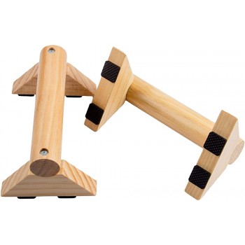 OUDI LINE Push-up Stand 2 PCS Wood Pushup Bars Non-Slip Base Exercise Home Workout Equipment Wooden Parallettes Handle Stands Grip for Men Strength Training Calisthenics Yoga hand stand - BR9PMEG6X