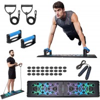 Redllo Perfect Push Up Board: Multi-function 16 In 1 Push Up Bar with Resistance Bands Portable Home Gym Equipment  Strength Training Equipment Push Up Handles for Floor Home Fitness for Men and Women - BHLFM7P1C