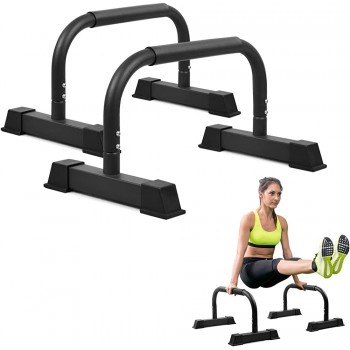 Yes4All 12x24 inch Non-slip Rubber Feet Parallettes Bars Push Up Bars for Calisthenics Exercises and Upper Body Strength Workout - BE9NH80HR